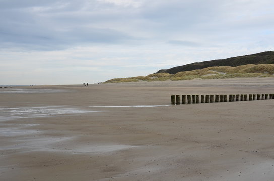 The beach at low tide in Nieuw Haamstede Zeeland