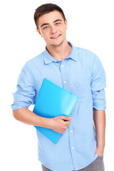 Student with files