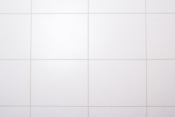 background of white tiled wall in bath