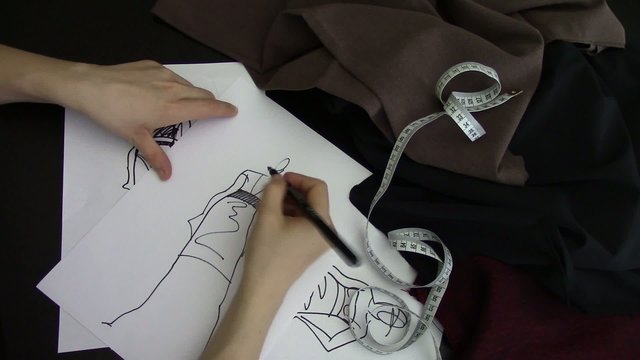 fashion designer drawing