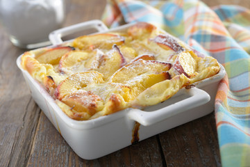 Peach clafoutis