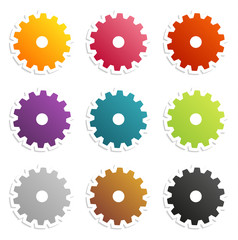 Colorful gear labels