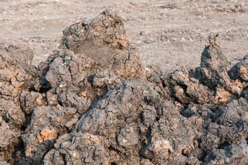 stack of soil at construction site