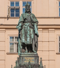Fototapeta na wymiar Statue of King Charles IV in Prague, Czech Republic