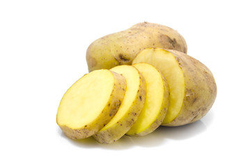 Potatoes isolated on white background