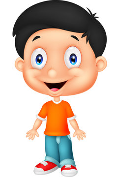 Cute boy cartoon posing