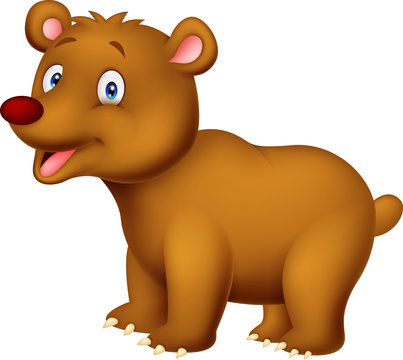 Cute cartoon brown bear