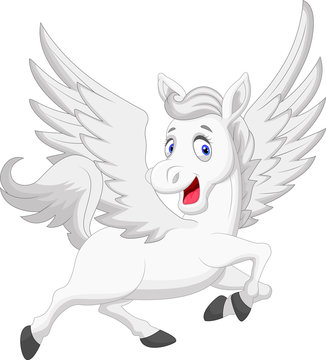 White unicorn horse cartoon