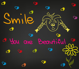 Fototapeta na wymiar Smile you are beautiful