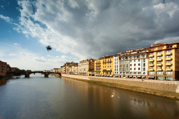 Fototapeta na wymiar Florence, ITALY, SEPTEMBER 19: Ponte Vecchio over Arno River in