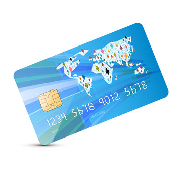 Blue Vector Credit Card Illustration