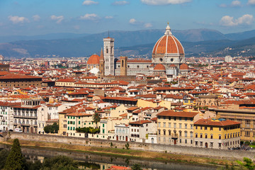 Fototapeta na wymiar Florence, ITALY, SEPTEMBER 20: rooftop view of Basilica di Santa