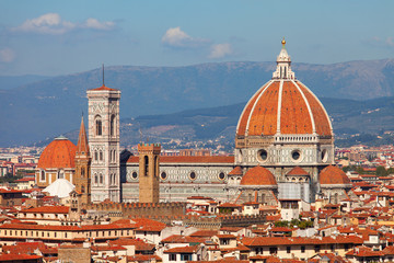 rooftop view of Basilica di Santa Maria del Fiore in Florence,It