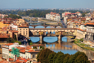 Fototapeta na wymiar Florence, ITALY, SEPTEMBER 20: rooftop view of Basilica di Santa