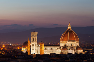 Santa Maria del Fiore, the Florence Duomo at sunset