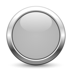 Grauer metallischer Knopf mit Textfreiraum