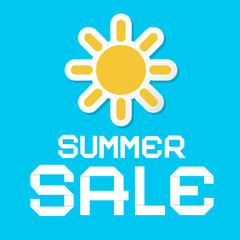 Summer Sale Blue Vector Background