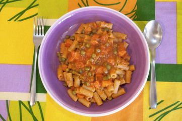 Pasta with vegetable bolognese sauce