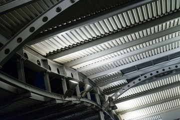 Metal roof structure of a modern building