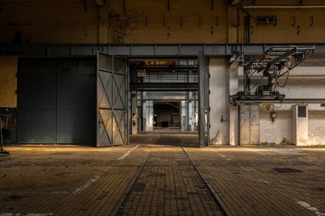 Industrial interior of an old factory