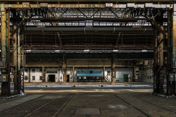 Industrial interior of an old factory