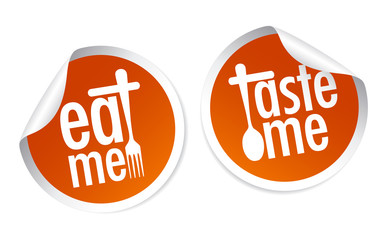 Taste me and Eat me stickers