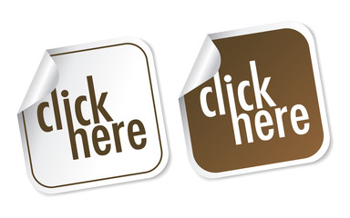 Click here stickers