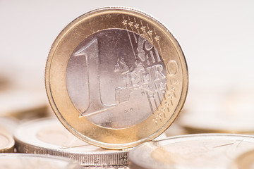 Nahaufnahme von Euromünzen