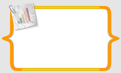 vector brackets with crumpled paper and graph