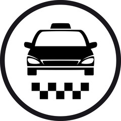 round taxi sign