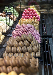 macrons displayed in Parisian patisserie