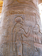 Temple of Kom Ombo, Egypt: relief of Sekhmet, the ancient lion-h