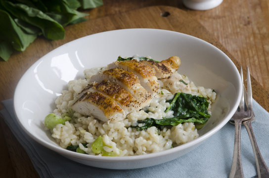 Chicken with risotto