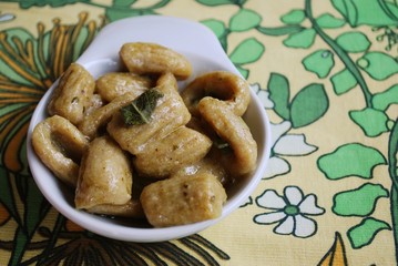 Homemade gnocchi with whole wheat flour