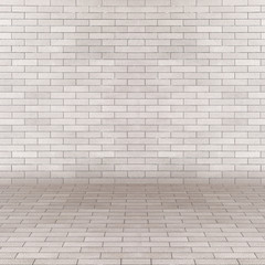 Vintage Empty interior perspective with brick wall