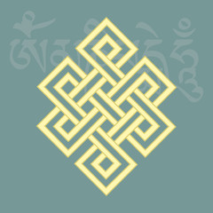 Endless knot,one of eight buddhist religious symbols,vector