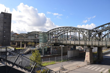 Fototapeta premium Munich, gare, pont, hackerbrücke