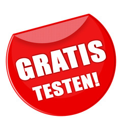 Button - Gratis testen - rot - g871
