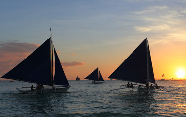 Bangkas in Boracay, Philippines