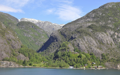 Akrafjord, Fjord, Laerdal, Sommer, Norwegen