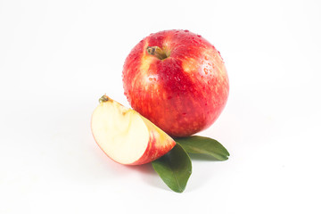 Fototapeta na wymiar Red apple with slice
