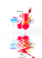 Fresh tropical layered cocktails