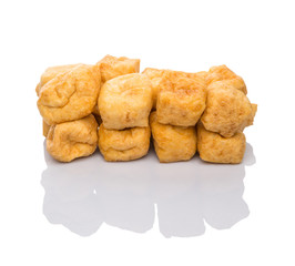 Bean curd tofu over white background