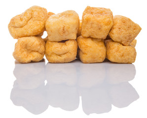 Bean curd tofu over white background
