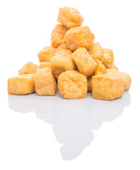 Bean curd tofu over white background