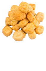 Bean curd tofu over white background