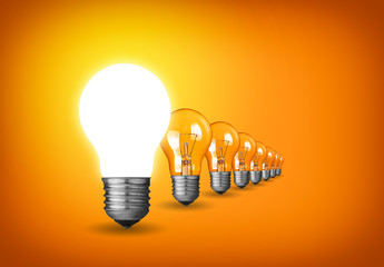 Idea concept with light bulbs