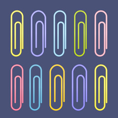 Colorful paperclip icons