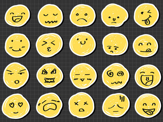Naklejka premium emotion collection sketch drawing vector