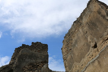 Fototapeta premium The ancient Roman city Pompei near Naples, buried under a layer 